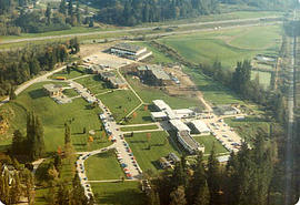 Aerial view of campus grounds