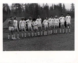 Students lined up for the Soccer Marathon