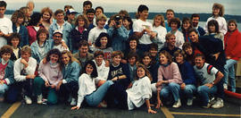 TWU and NBTC leaders pose on the ferry to Thetis Island