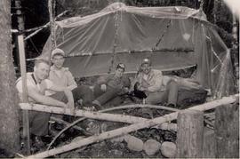 Aviation students and instructor at survival camp