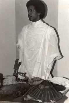 Aklilu Mulat in Ethiopian clothing