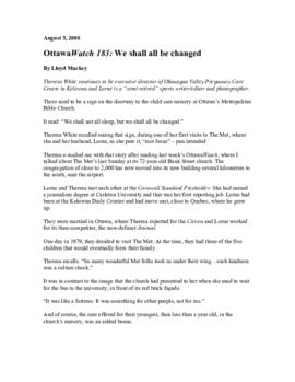 OttawaWatch 183: We shall all be changed.