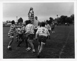 A rugby scrum