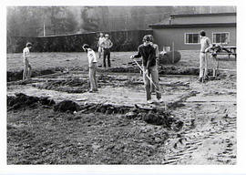 Preparing a site for the foundation during the Work-a-thon