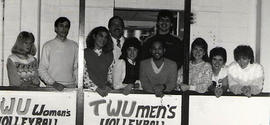 The Outreach Committee posing in Douglas Hall