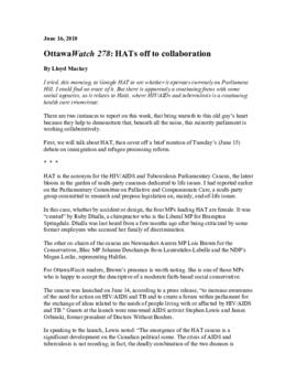 OttawaWatch 278: HATs off to collaboration.