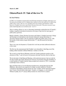 OttawaWatch 19: Tale of the two Ts.