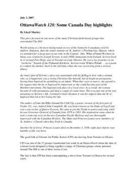 OttawaWatch 128: Some Canada Day highlights.