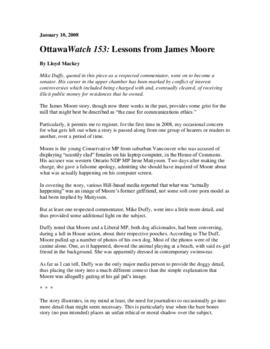 OttawaWatch 153: Lessons from James Moore.