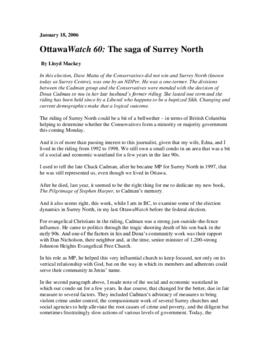 OttawaWatch 60: The saga of Surrey North.