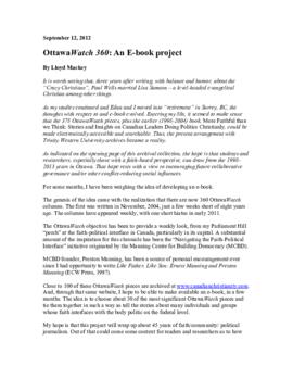 OttawaWatch 360: An E-book project.