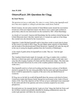 OttawaWatch 280: Questions for Clegg.