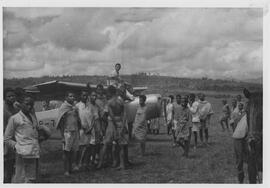 Robert Thompson with his Auster MR5 airplane.