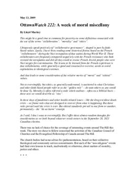 OttawaWatch 222: A week of moral miscellany.