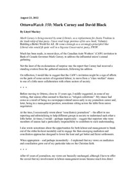 OttawaWatch 358: Mark Carney and David Black.