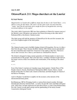 OttawaWatch 233: Mega-churchers at the Laurier.