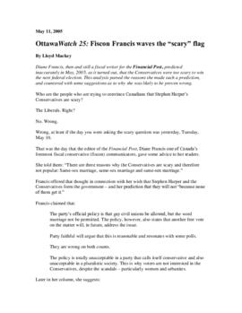 OttawaWatch 25: Fiscon Francis waves the "scary" flag.